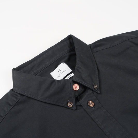 - Regular Fit Button Down Shirt - Black Melange