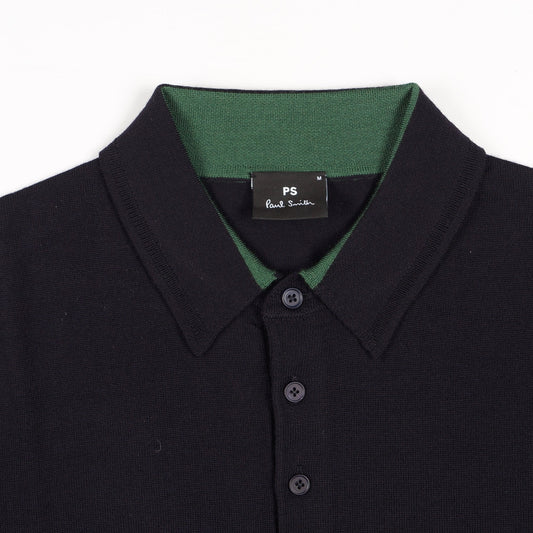 Long Sleeve Pullover Polo - Very Dark Navy