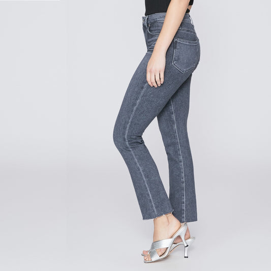 - Cindy Raw Hem Jeans - Ash Black