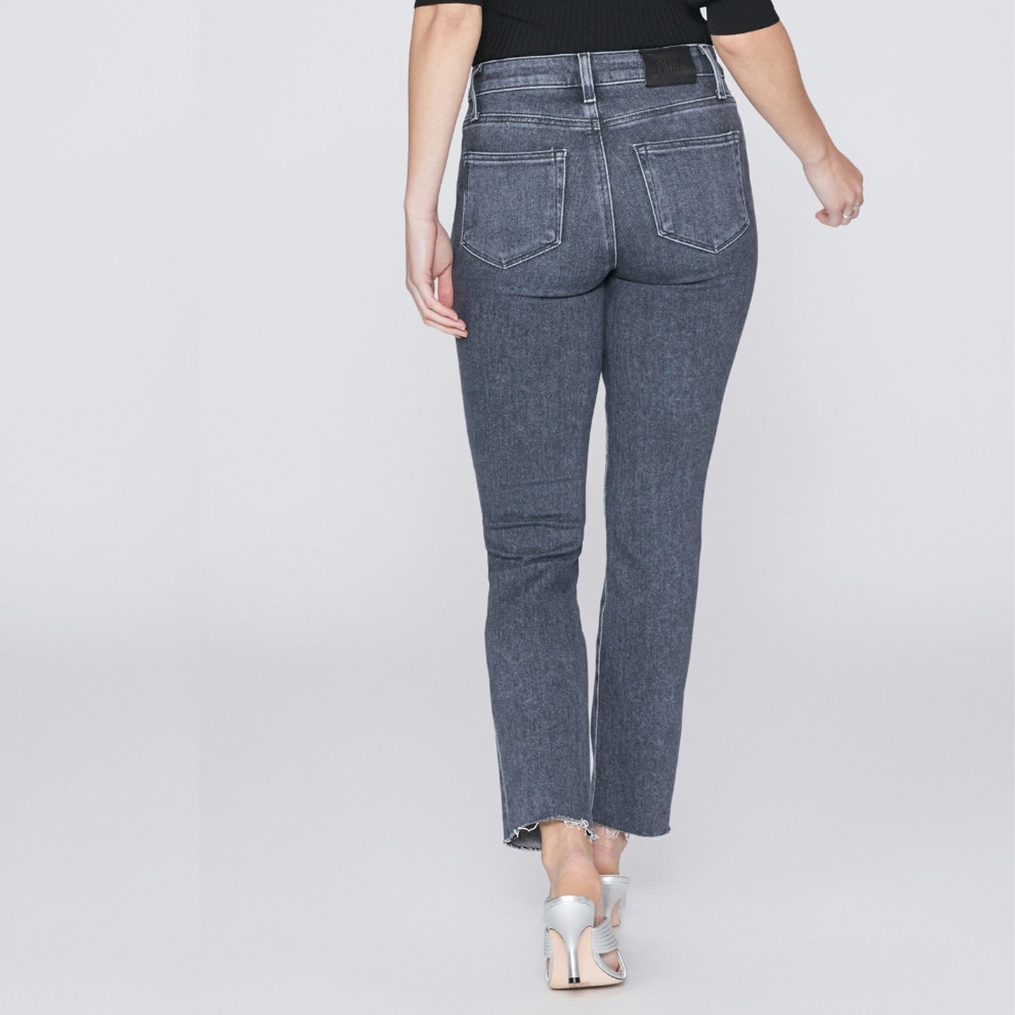 - Cindy Raw Hem Jeans - Ash Black