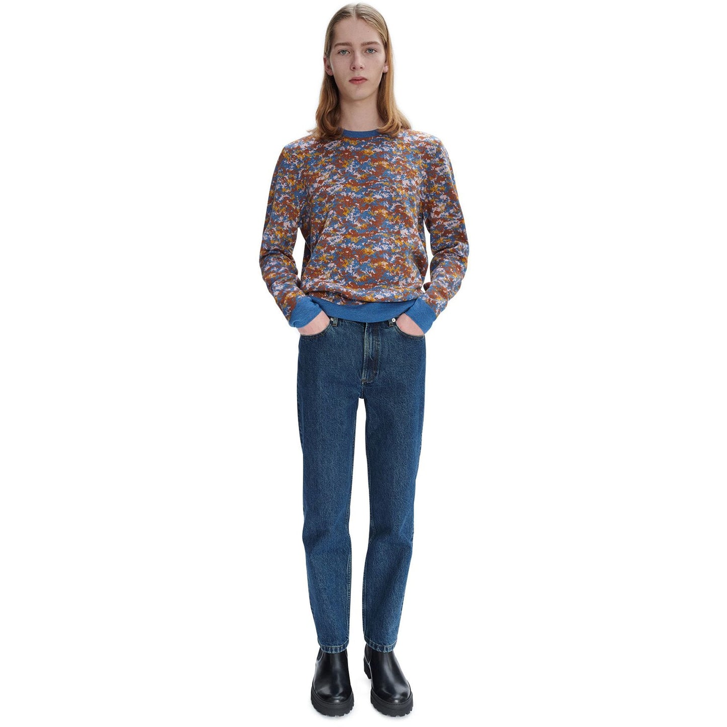 - Clement Fine Merino Pullover - China Steel Blue