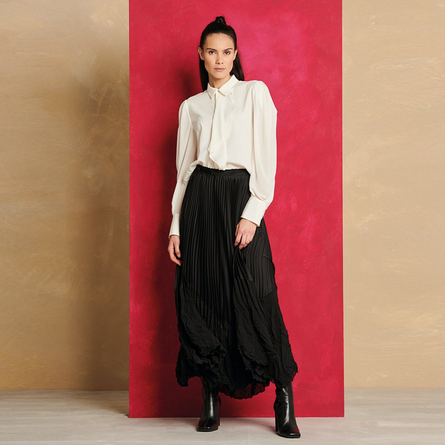 - Proud Ruffle Front Shirt - Ivory