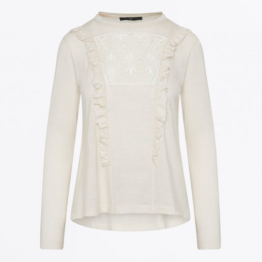 - Truthful Jersey Lace Top - Ivory