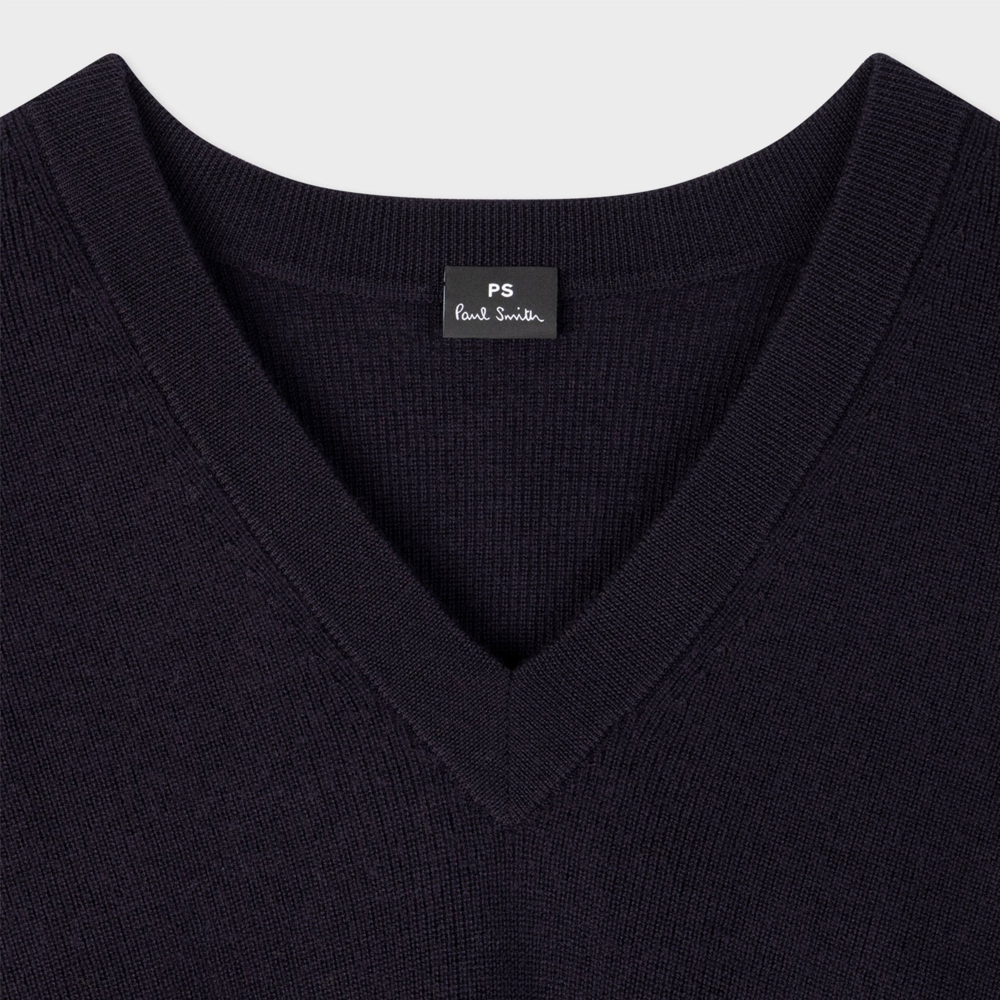 Paul Knitted V Neck Pullover - Dark Navy