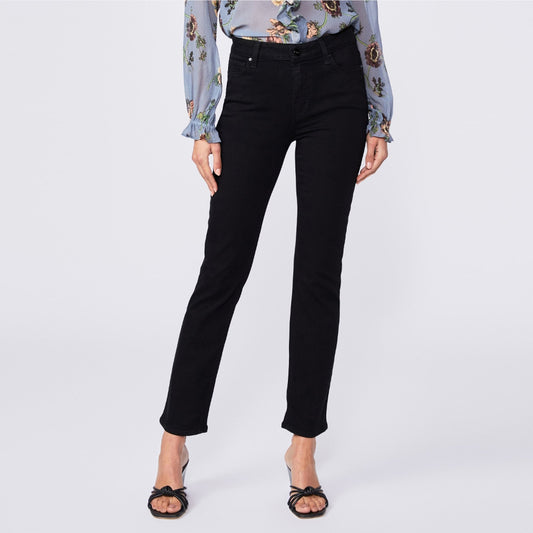 - Cindy High-Rise Straight Leg Jeans - Black Shadow