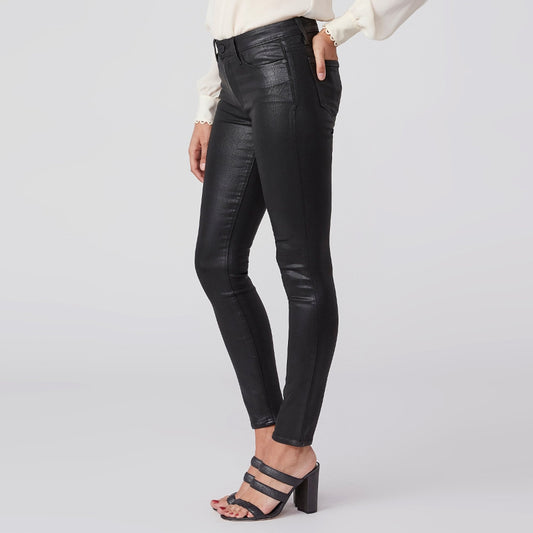 - Hoxton Ankle Luxe Coated Jeans - Black Fog