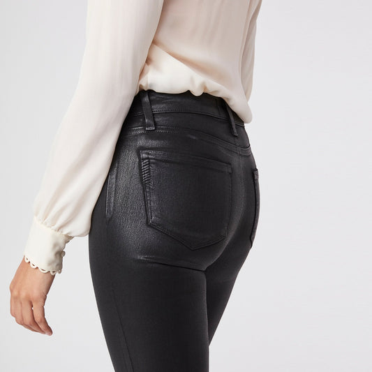 - Hoxton Ankle Luxe Coated Jeans - Black Fog