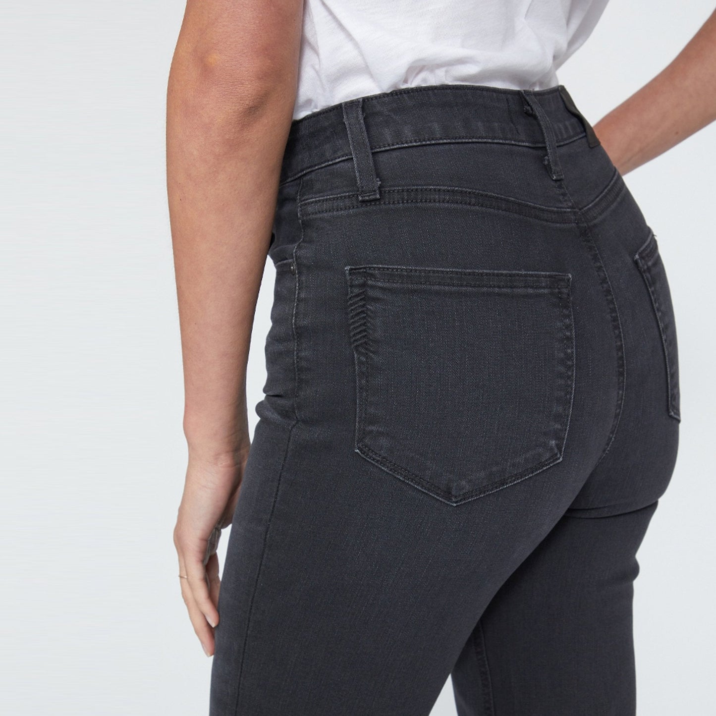 - Sarah High-Rise Slim Straight Leg Jeans - Black Willow