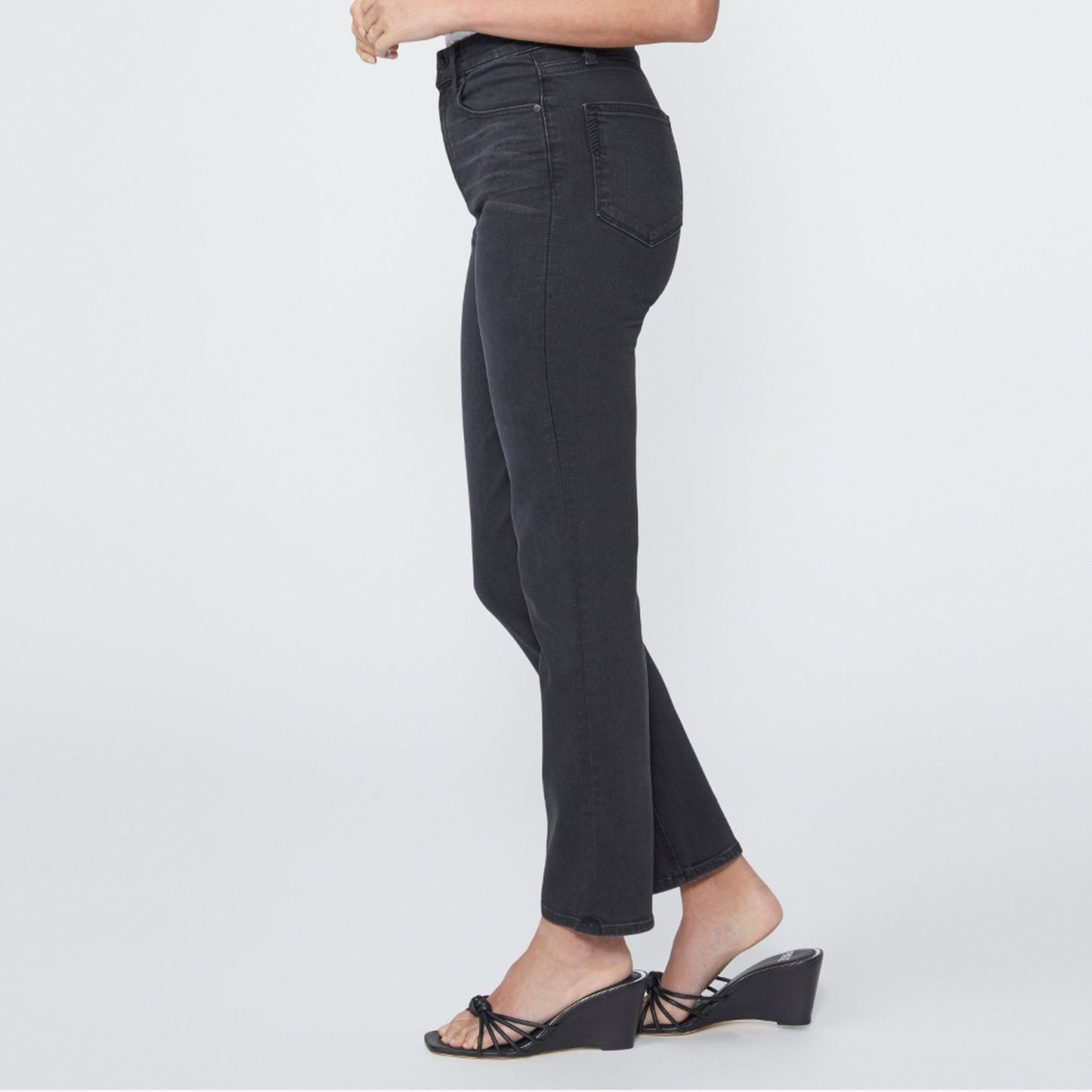 - Sarah High-Rise Slim Straight Leg Jeans - Black Willow