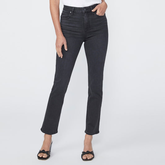 - Sarah High-Rise Slim Straight Leg Jeans - Black Willow