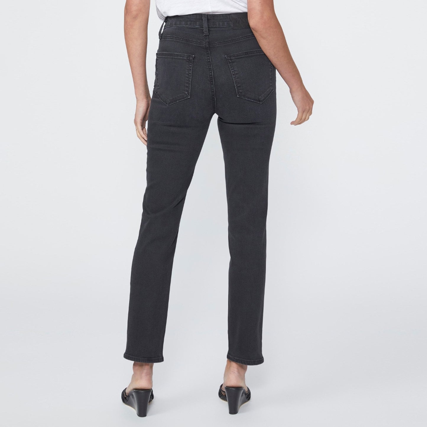 - Sarah High-Rise Slim Straight Leg Jeans - Black Willow