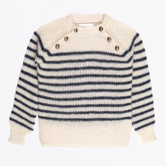 Marin Striped Knit - Ecru