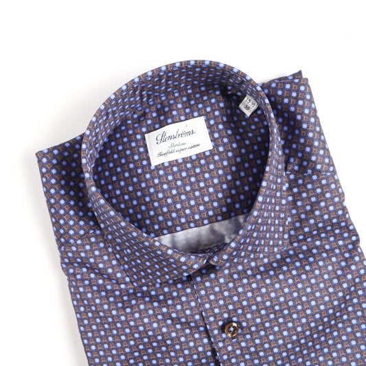 - Slimline 75 Square Print Shirt - Navy