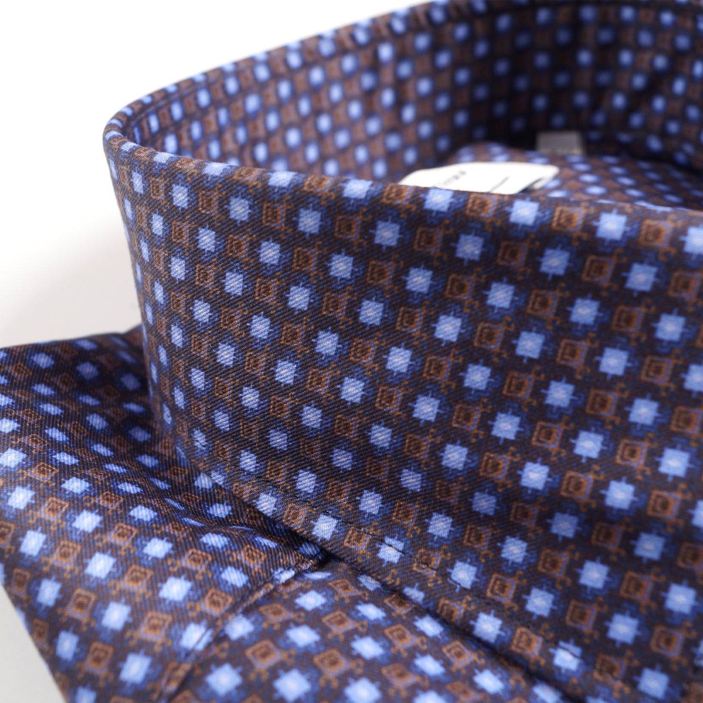 - Slimline 75 Square Print Shirt - Navy