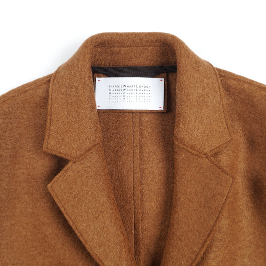 - Cacoon Pressed Wool Coat - Caramel
