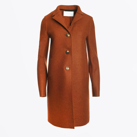 - Button Up Boxy Pressed Wool - Paprika