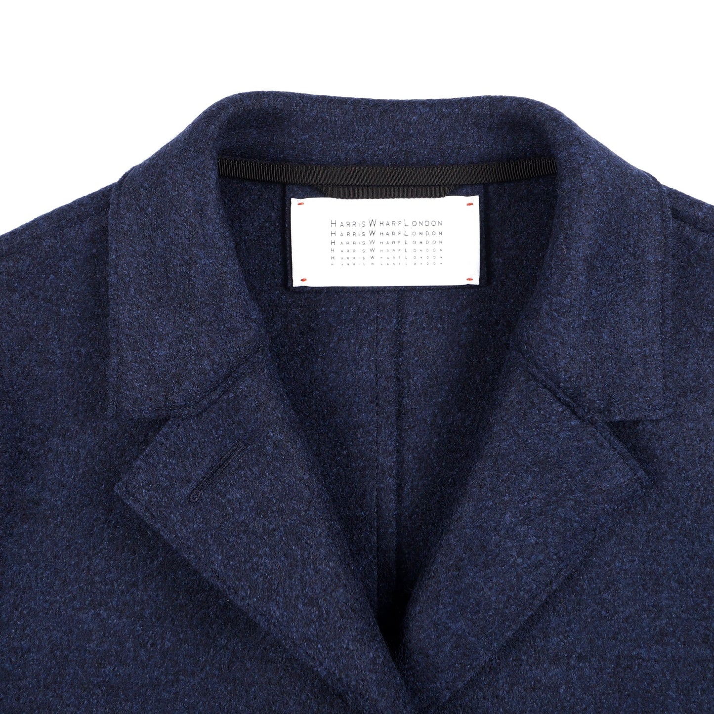 - Button Up Boxy Pressed Wool - Blue Mouline