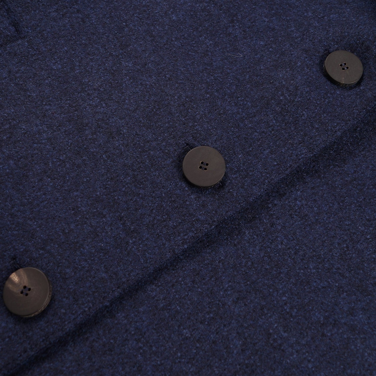 - Button Up Boxy Pressed Wool - Blue Mouline