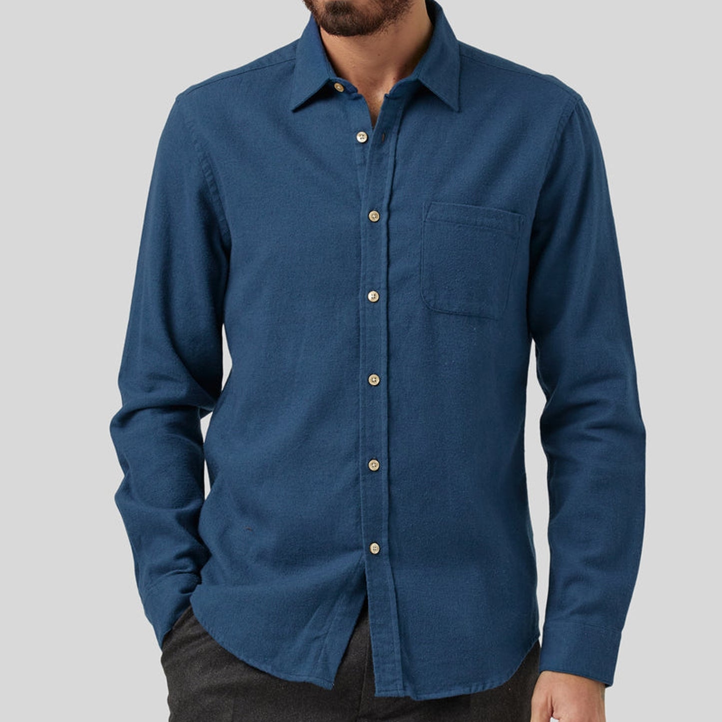 - Teca - Cotton Shirt - French Blue