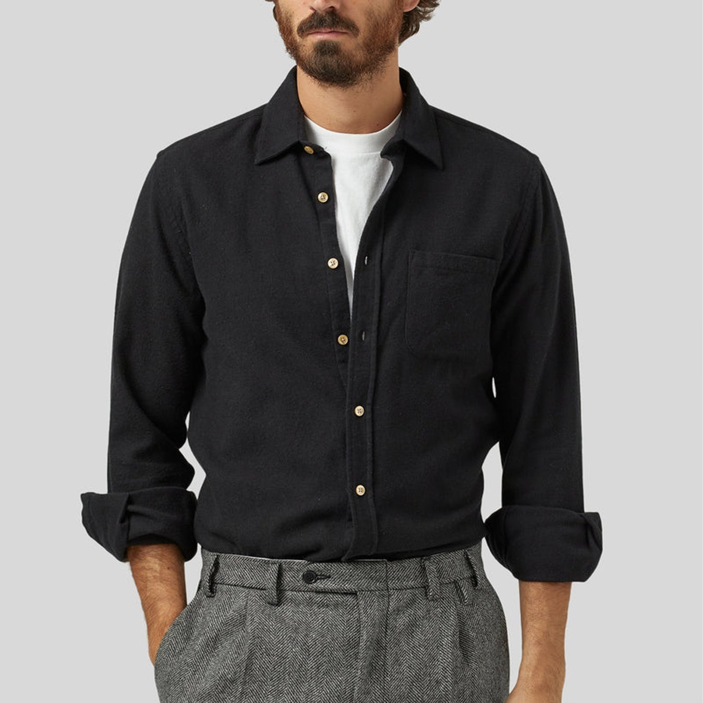 - Teca - Cotton Shirt - Black