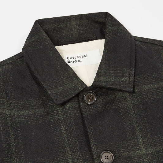 Merino Check Bakers Chore Jacket - Olive