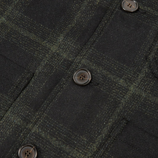 Merino Check Bakers Chore Jacket - Olive