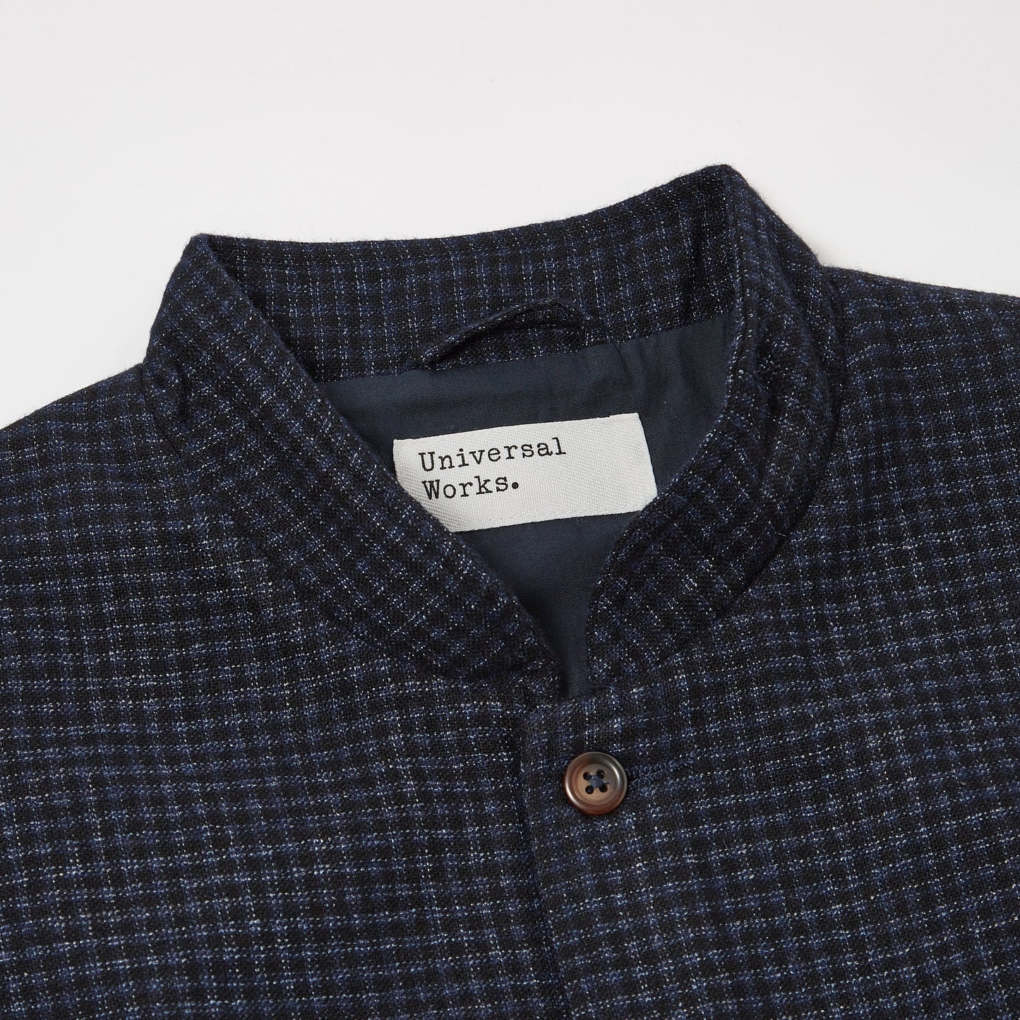 - Check Wool Mix Battleman Waistcoat - Navy