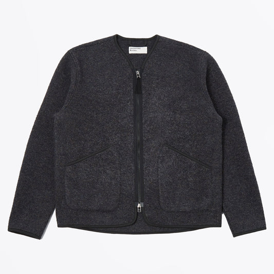 - Chante Wool Zip Liner Jacket - Charcoal