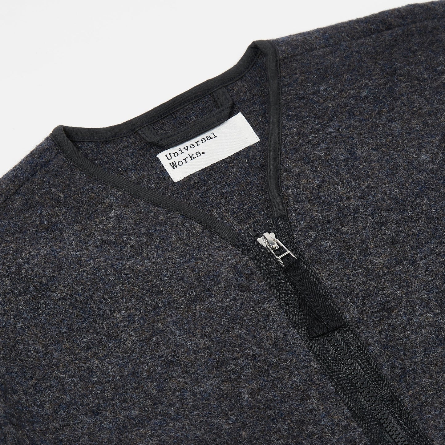 - Chante Wool Zip Liner Jacket - Charcoal