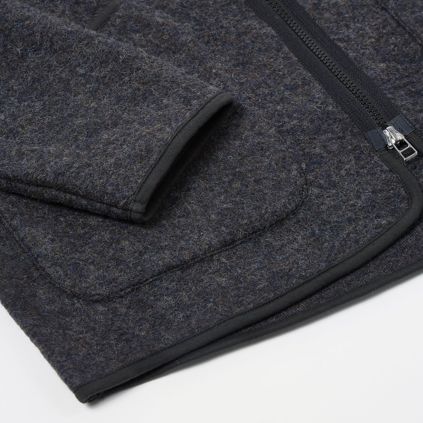 - Chante Wool Zip Liner Jacket - Charcoal