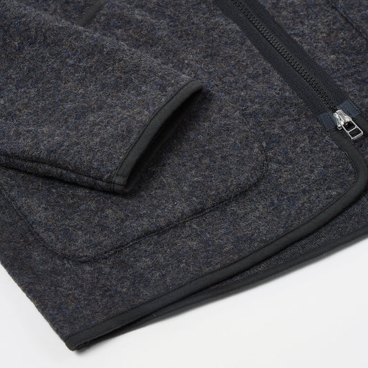 - Chante Wool Zip Liner Jacket - Charcoal