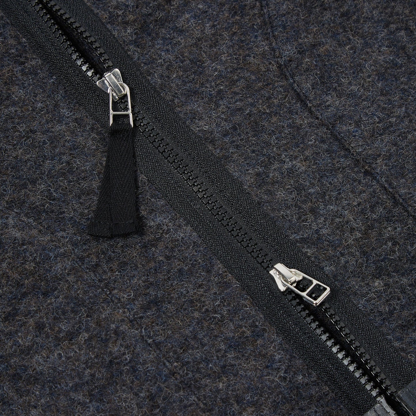 - Chante Wool Zip Liner Jacket - Charcoal