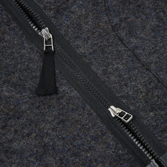 - Chante Wool Zip Liner Jacket - Charcoal