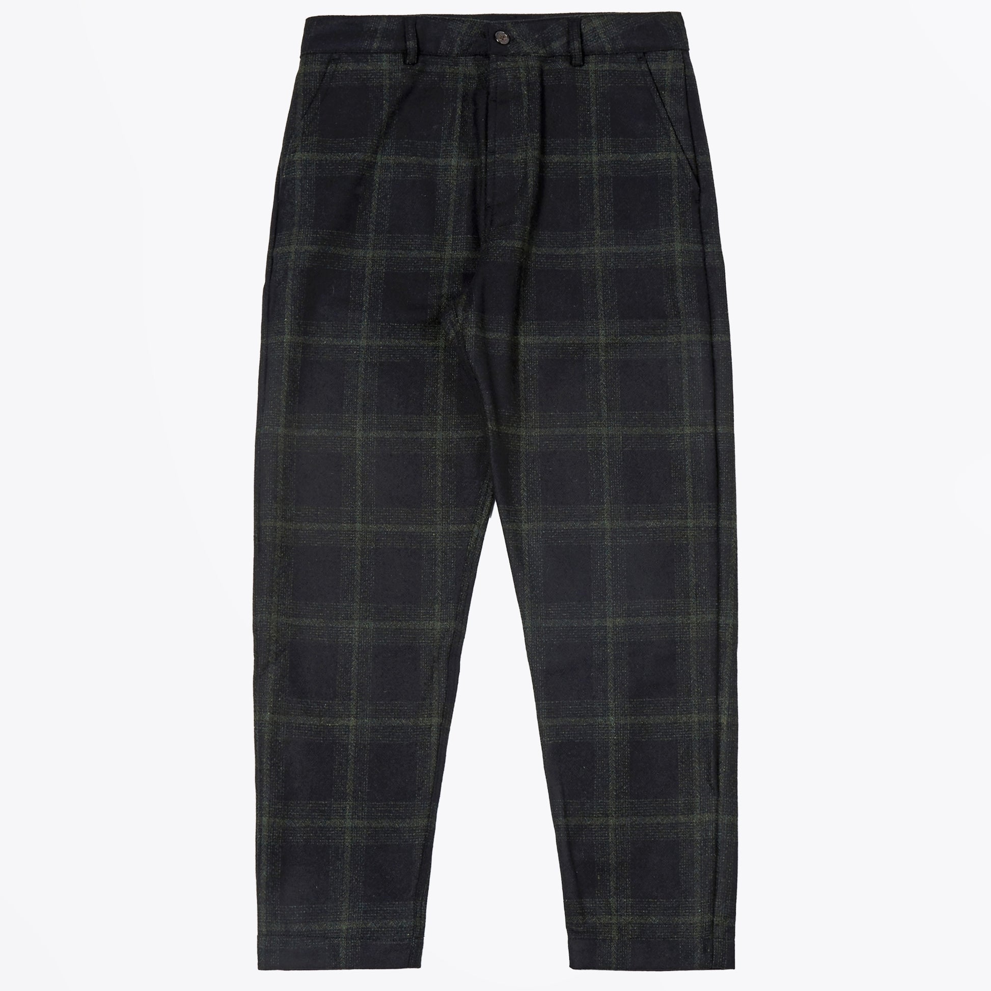 Universal Merino Check Military Chinos - Olive