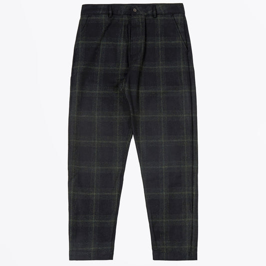 Merino Check Military Chinos - Olive
