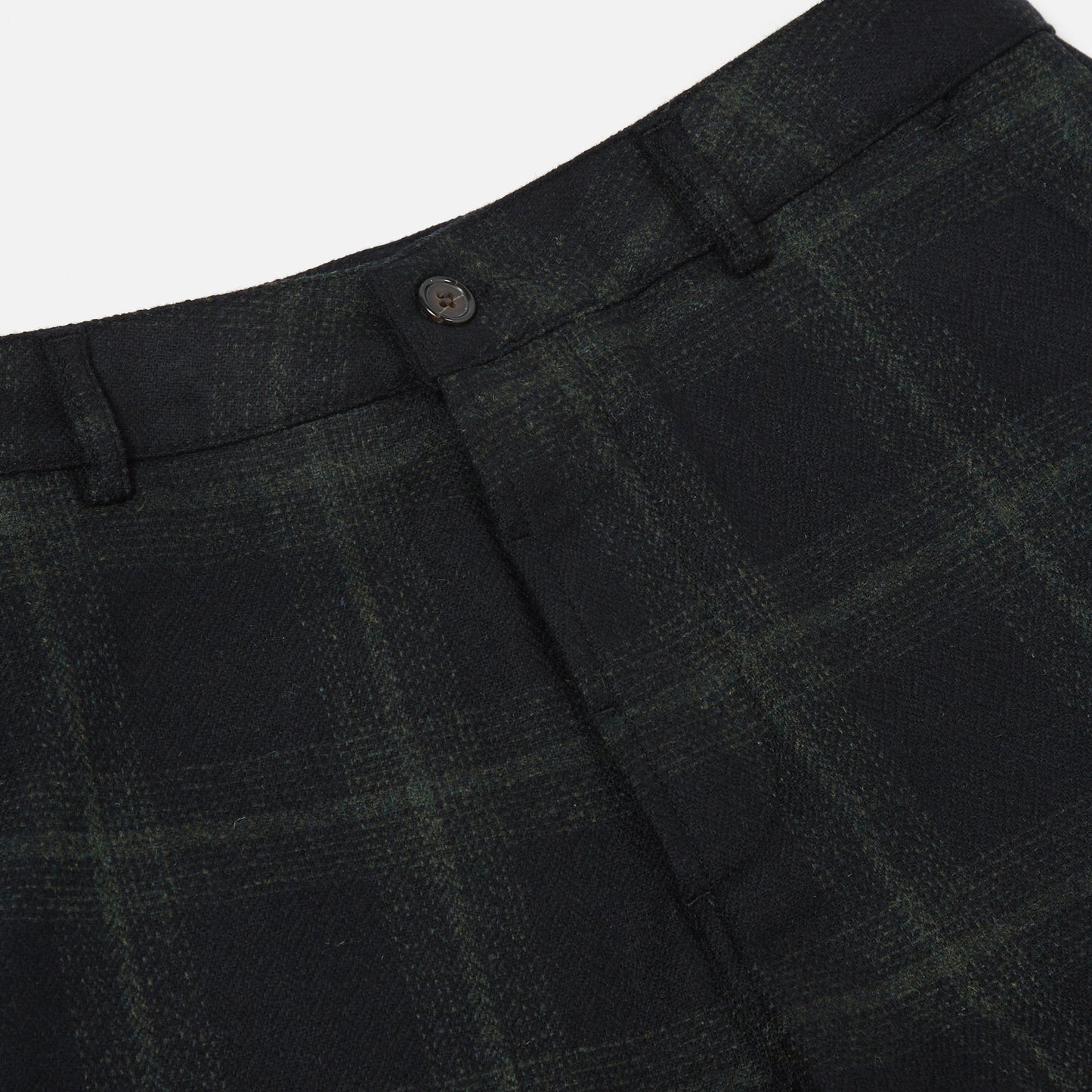 Merino Check Military Chinos - Olive