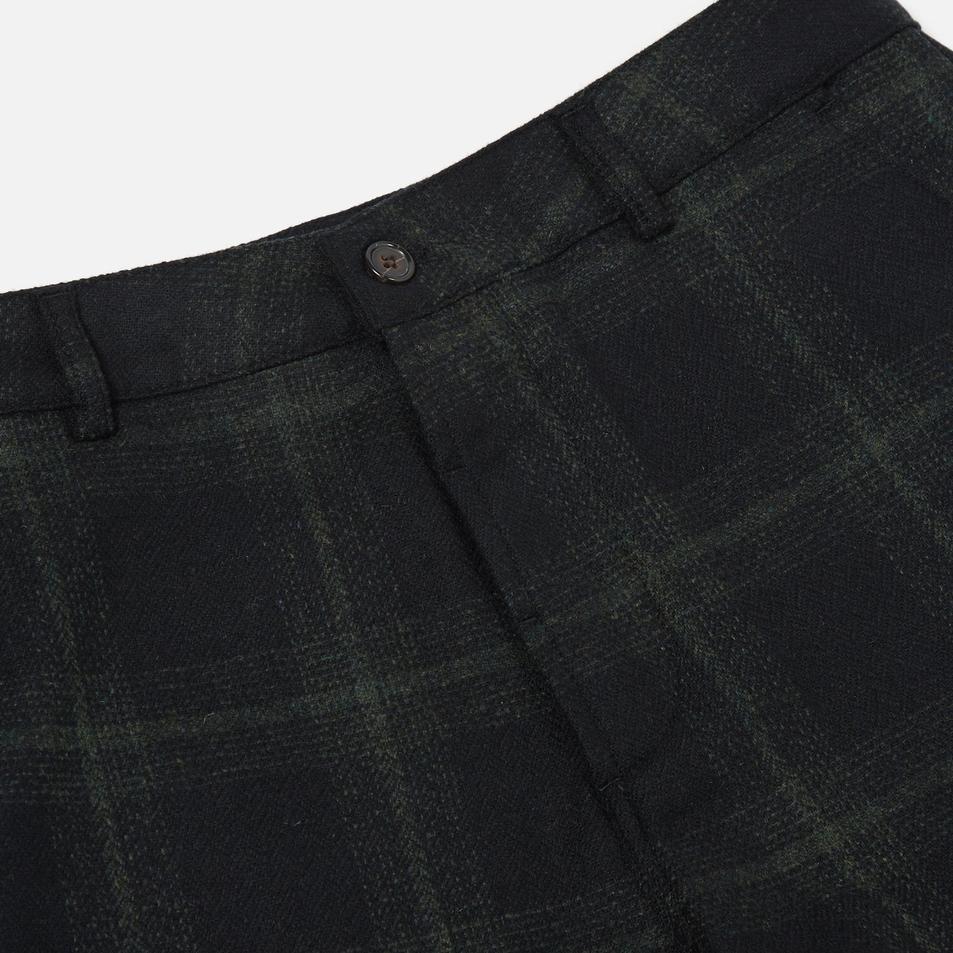 Universal Merino Check Military Chinos - Olive
