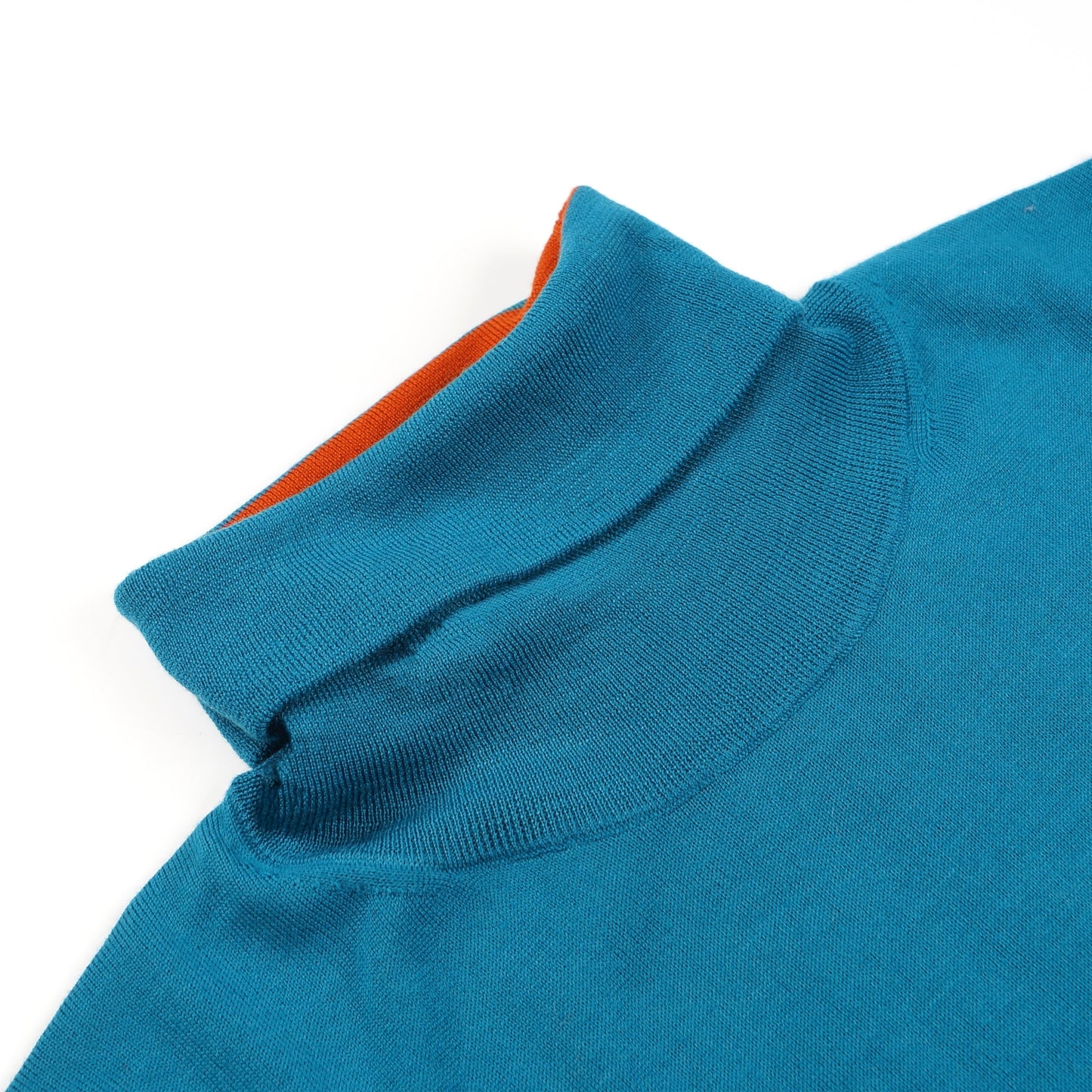 - Roll Neck Pullover - Petrol Blue