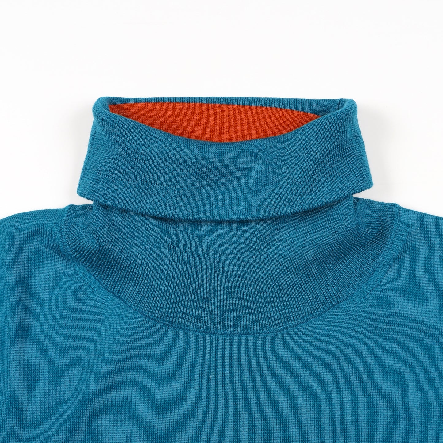 - Roll Neck Pullover - Petrol Blue