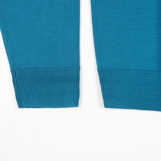 - Roll Neck Pullover - Petrol Blue