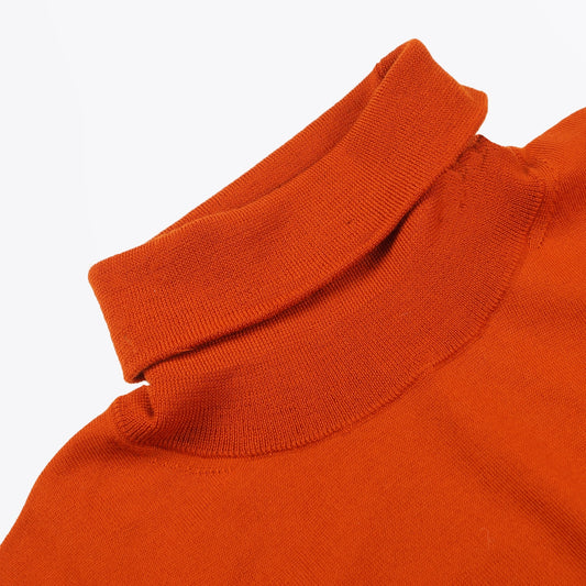 - Roll Neck Pullover - Dark Rust