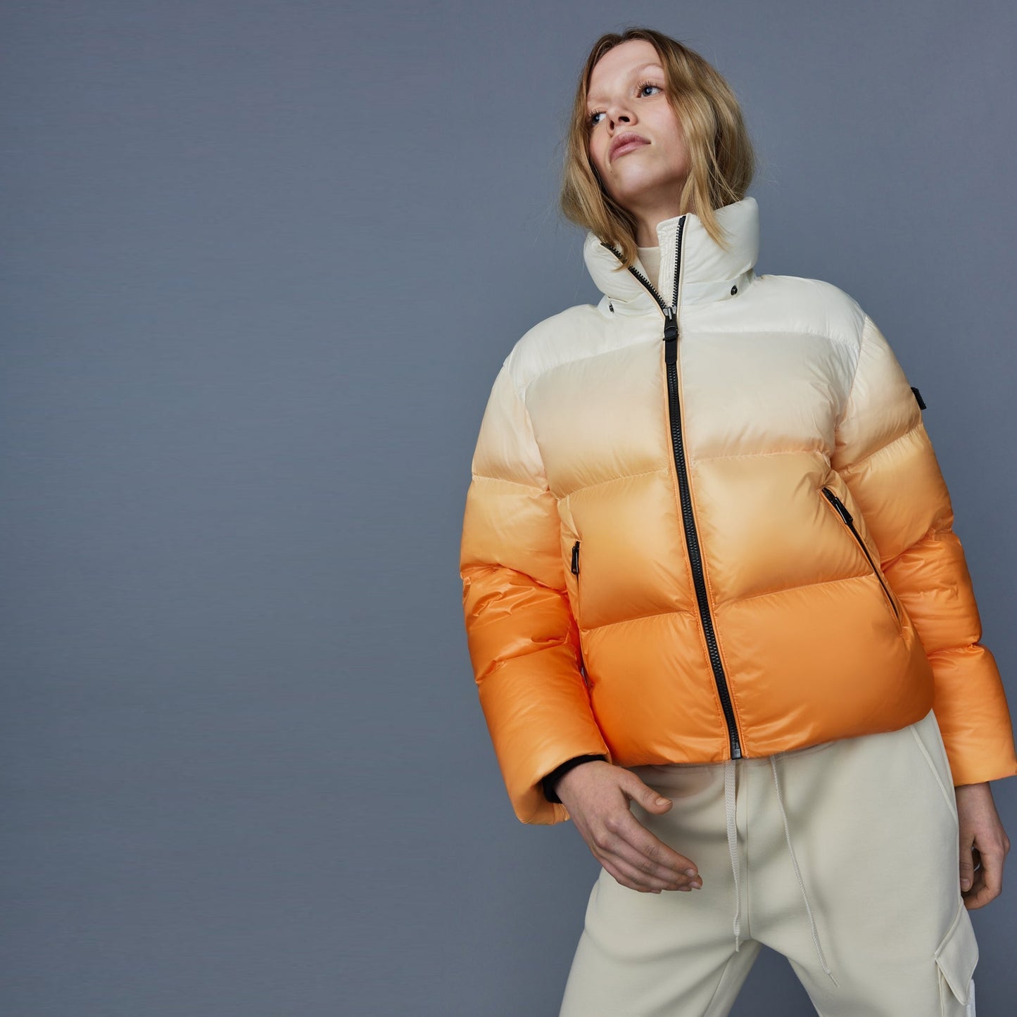 - Evie Ombre Puffa Coat - Sunset