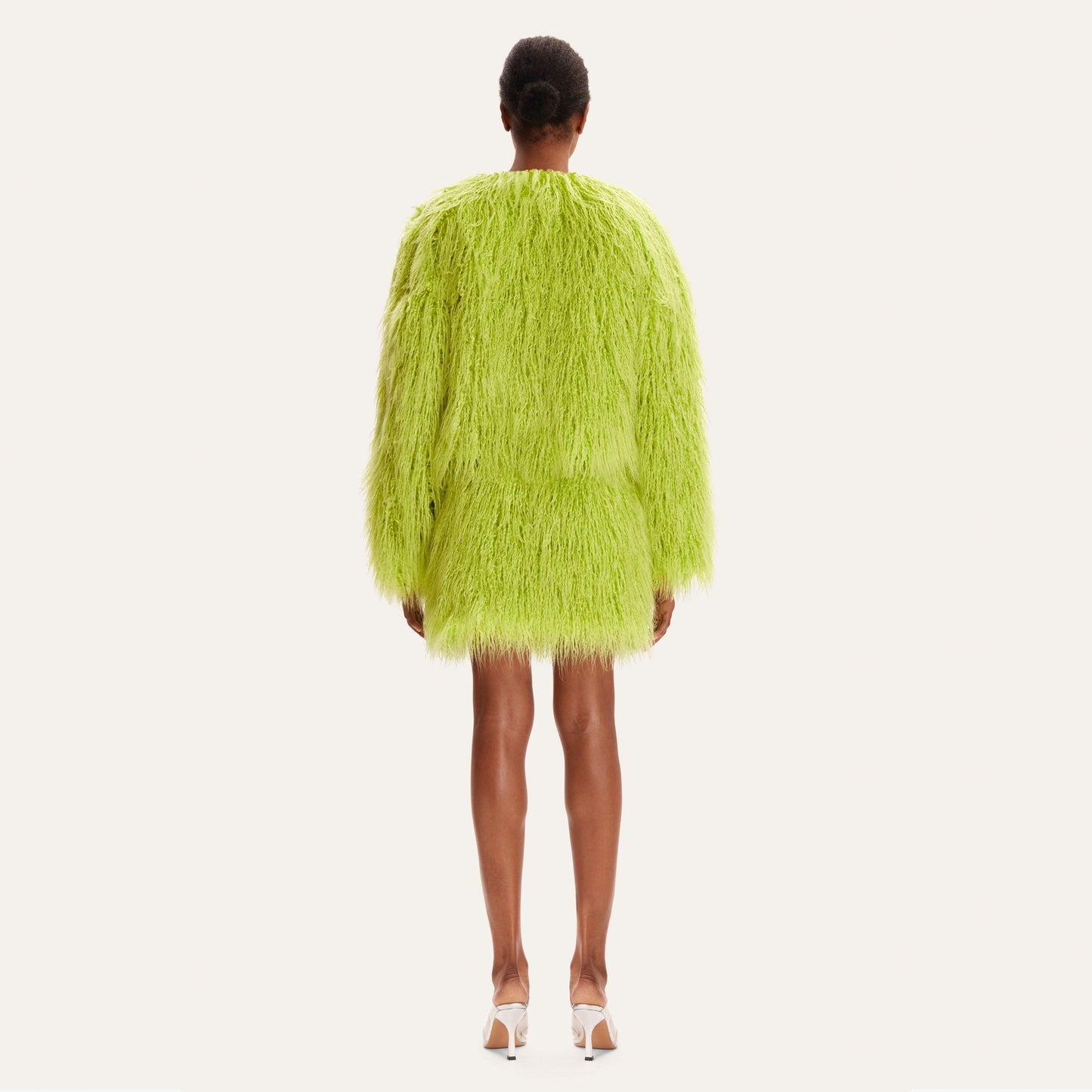 Genesis Curly Faux Fur Jacket - Limeade