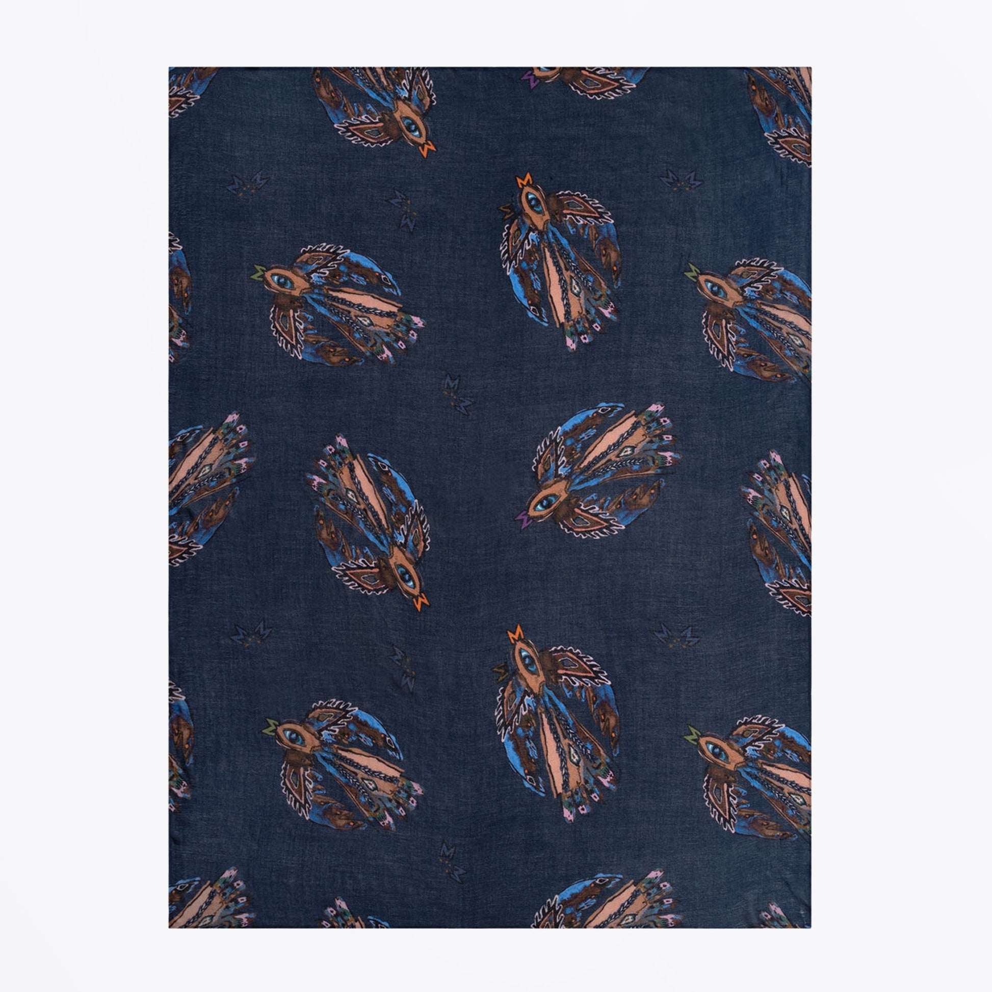 Pom - Mythical Bird Shawl - Blue