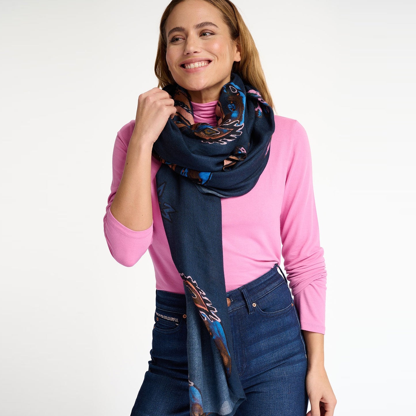 - Mythical Bird Shawl - Blue