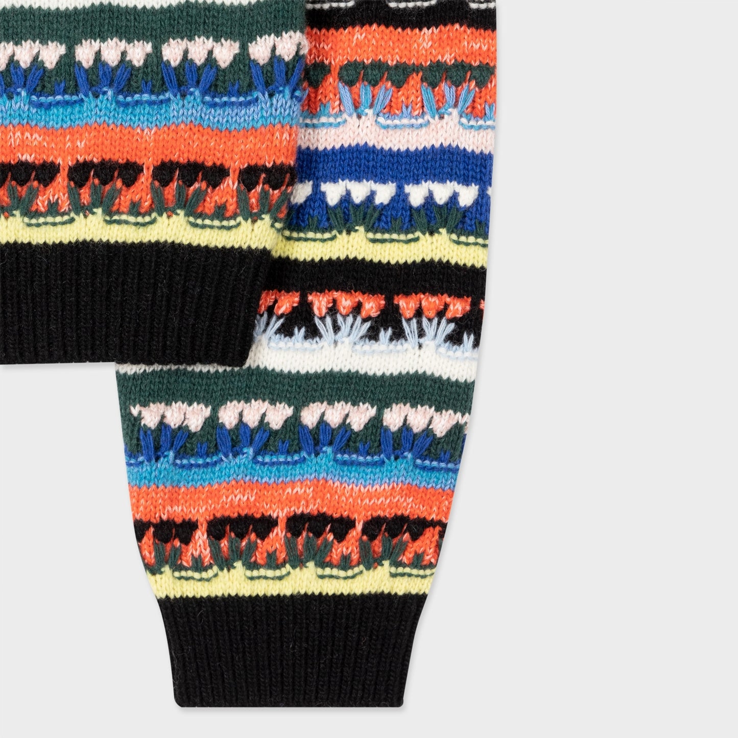 - Wool Blend Fair isle Knitted Sweater - Multicolour