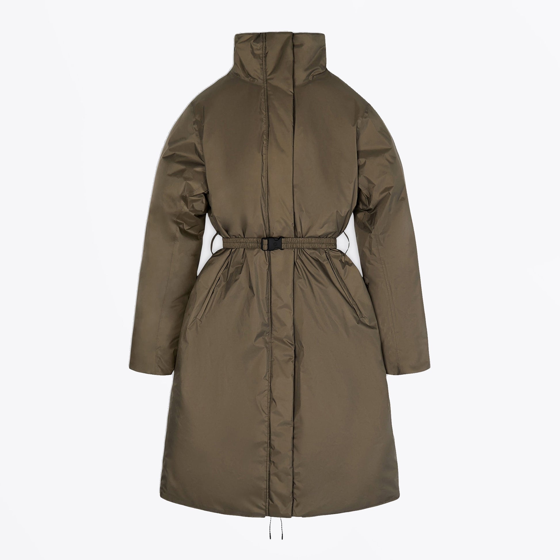 Rains Long Padded Nylon W Coat - Wood