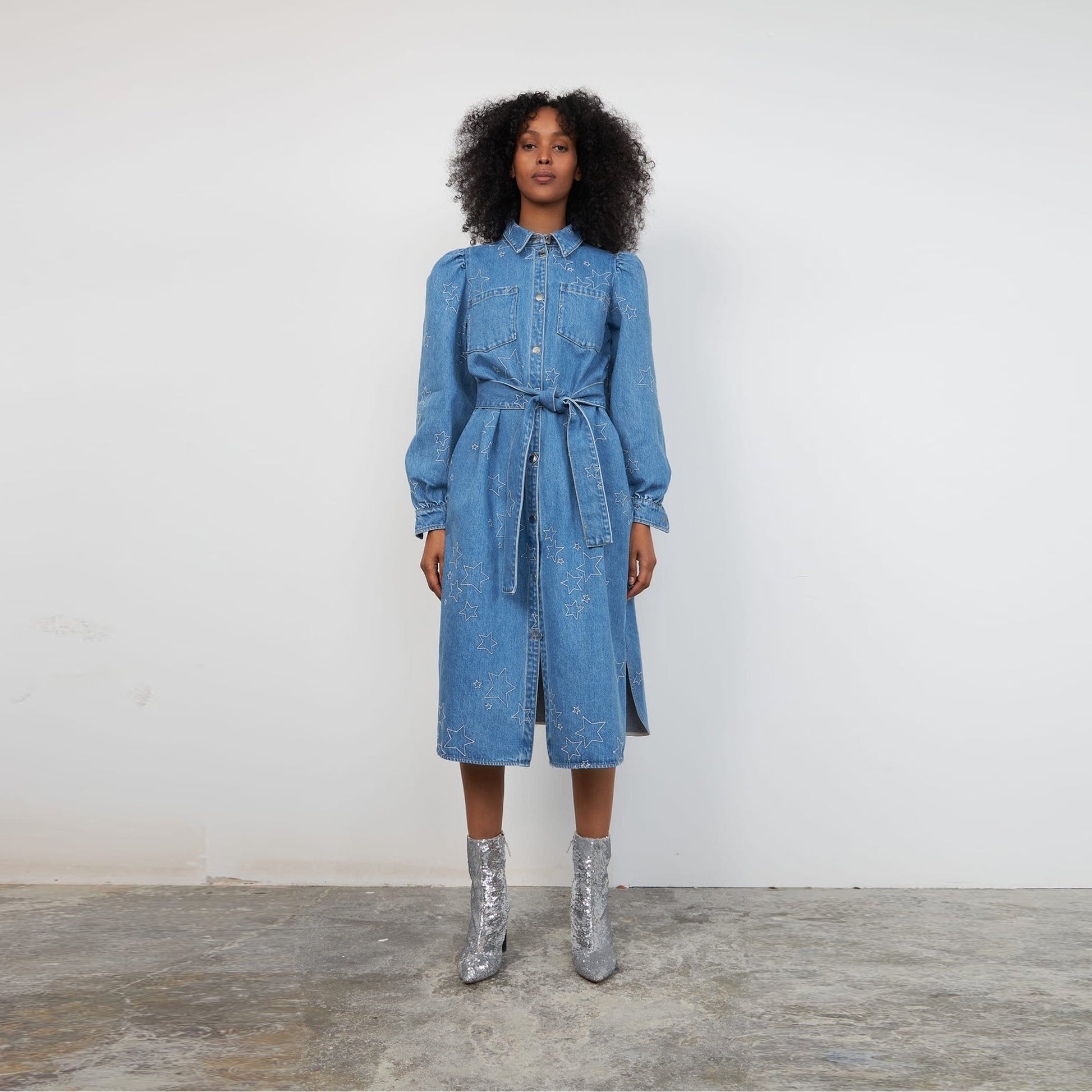stella nova denim dress Stella Nova Striped Denim Dress - Stripes