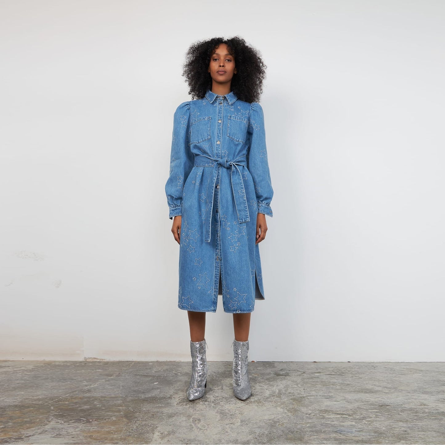 - Sara Lou Dress - Denim Stars