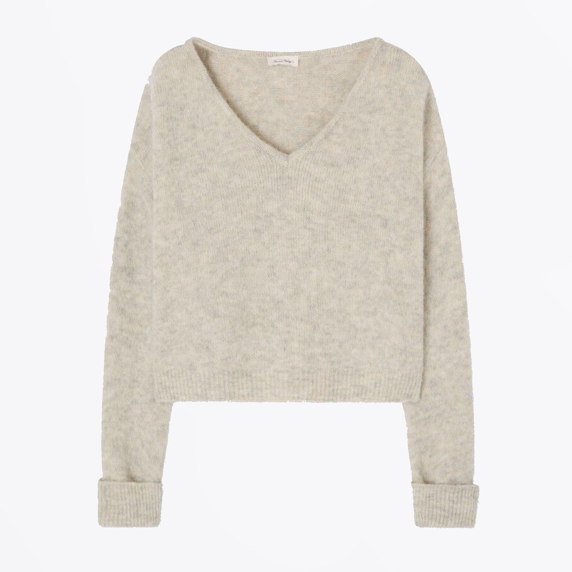 American East V-Neck Sweater - Powder Snow Melange
